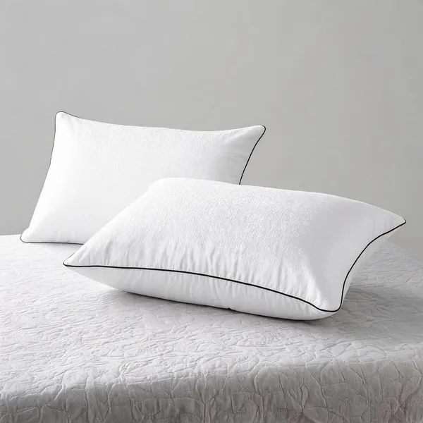 White_Resiluxe_Foam_Jacquard_Breathable_Bed_Pillow_Pack_Of_2