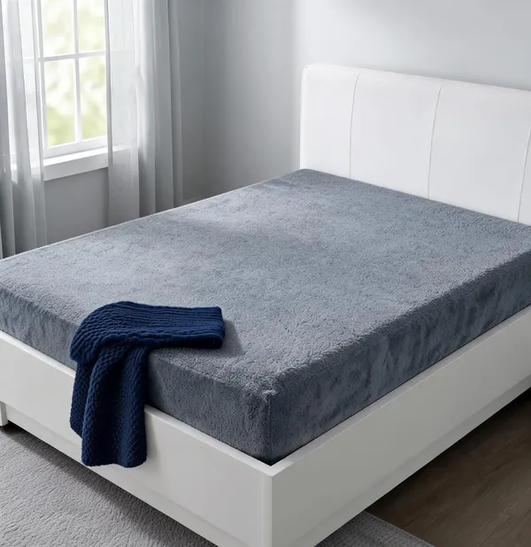 Slate_Grey_300Gsm_Melange_Plush_Breathable_Mattress_Protector
