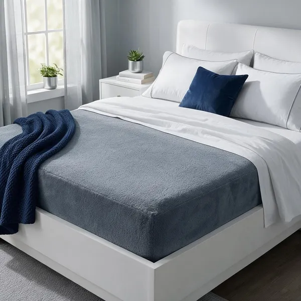 Slate_Grey_300Gsm_Melange_Plush_Breathable_Mattress_Protector