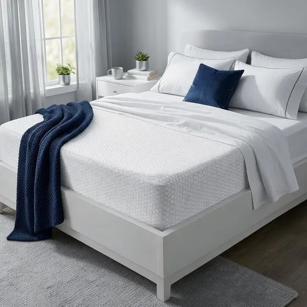 White_300Gsm_Melange_Plush_Breathable_Mattress_Protector