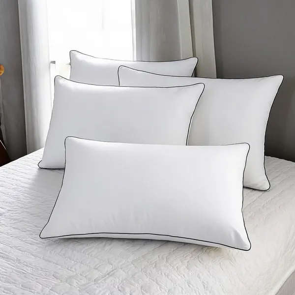 White_Resiluxe_Foam_Jacquard_Breathable_Bed_Pillow_Pack_Of_4