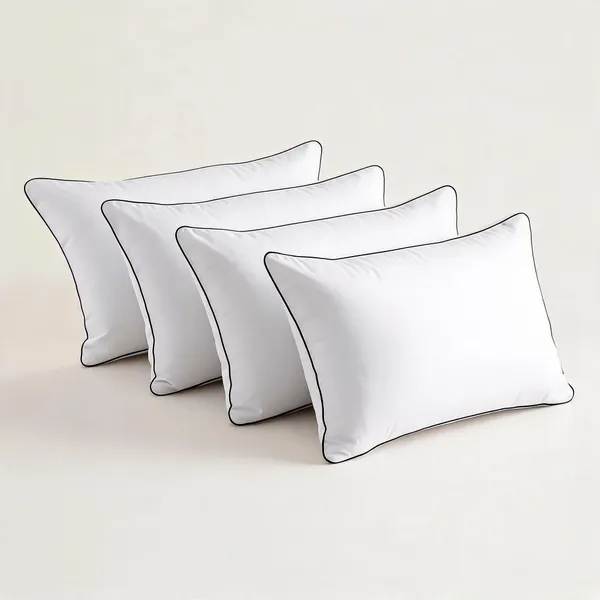 White_Resiluxe_Foam_Jacquard_Breathable_Bed_Pillow_Pack_Of_4