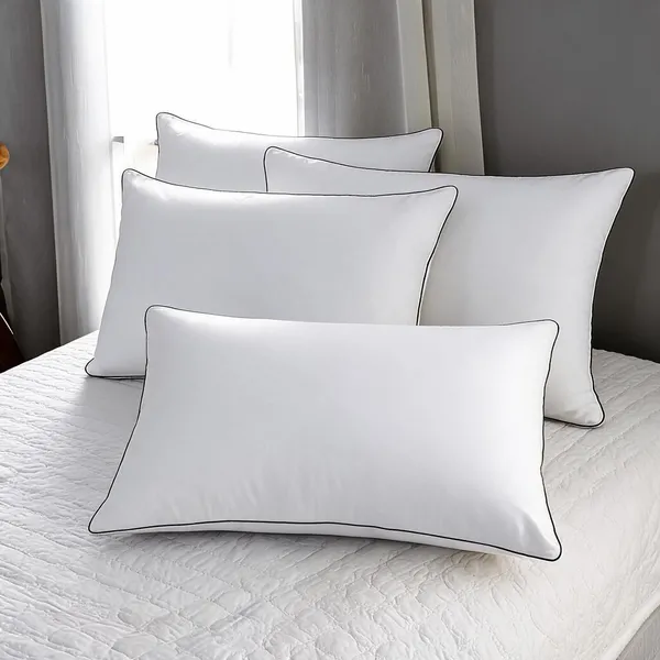 White_Resiluxe_Foam_Jacquard_Breathable_Bed_Pillow_Pack_Of_4