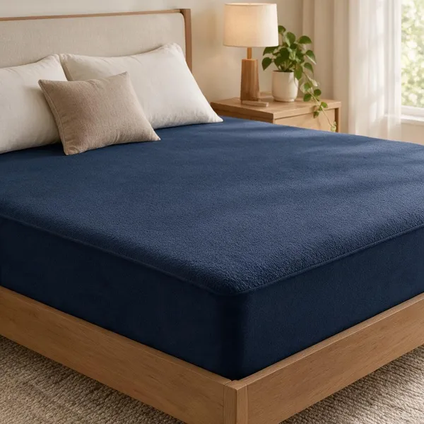 Blue_And_Maroon_240_Gsm_Poly_Cotton_Terry_Mattress_Protector_Pack_Of_2