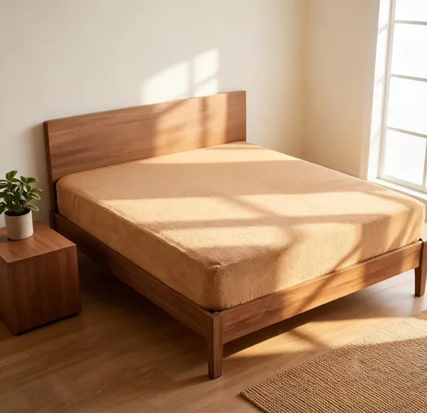 Camel_Brown_280_Gsm_Poly_Cotton_Terry_Breathable_Mattress_Protector