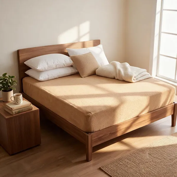 Camel_Brown_280_Gsm_Poly_Cotton_Terry_Breathable_Mattress_Protector