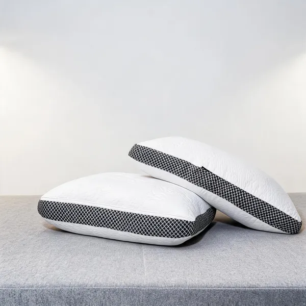 White_And_Black_Resiluxe_Foam_Jacquard_Breathable_Bed_Pillow_Pack_Of_2