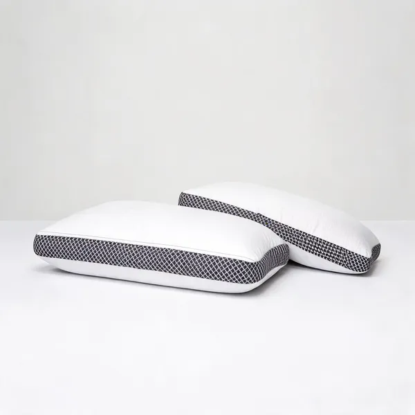 White_And_Black_Resiluxe_Foam_Jacquard_Breathable_Bed_Pillow_Pack_Of_2