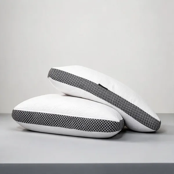 White_And_Black_Resiluxe_Foam_Jacquard_Breathable_Bed_Pillow_Pack_Of_2