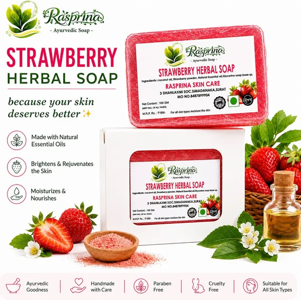 Rasprina_Strawberry_Herbal_Ayurvedic_Bathing_Soap_100_Gm