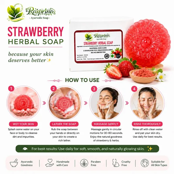 Rasprina_Strawberry_Herbal_Ayurvedic_Bathing_Soap_100_Gm