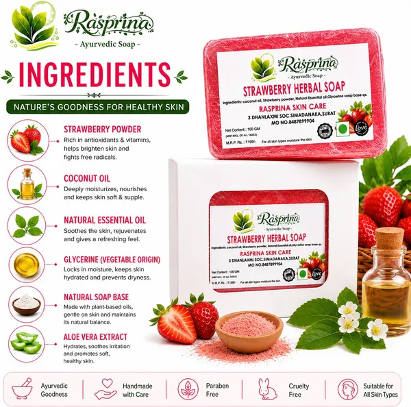 Rasprina_Strawberry_Herbal_Ayurvedic_Bathing_Soap_100_Gm