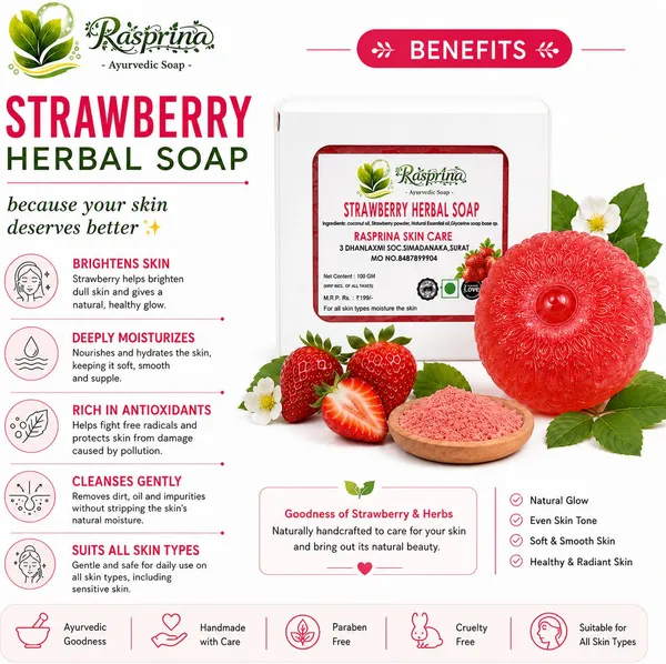 Rasprina_Strawberry_Herbal_Ayurvedic_Bathing_Soap_100_Gm