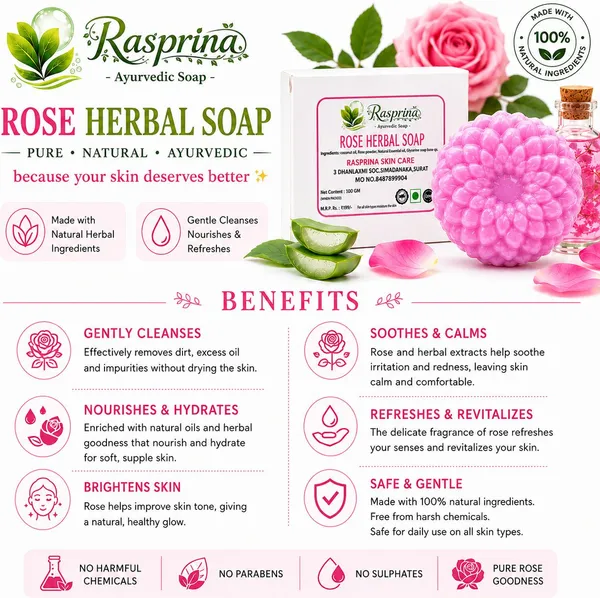 Rasprina_Rose_Herbal_Ayurvedic_Soap_Pack_Of_3