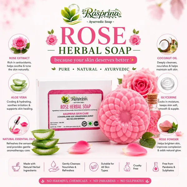 Rasprina_Rose_Herbal_Ayurvedic_Soap_Pack_Of_3