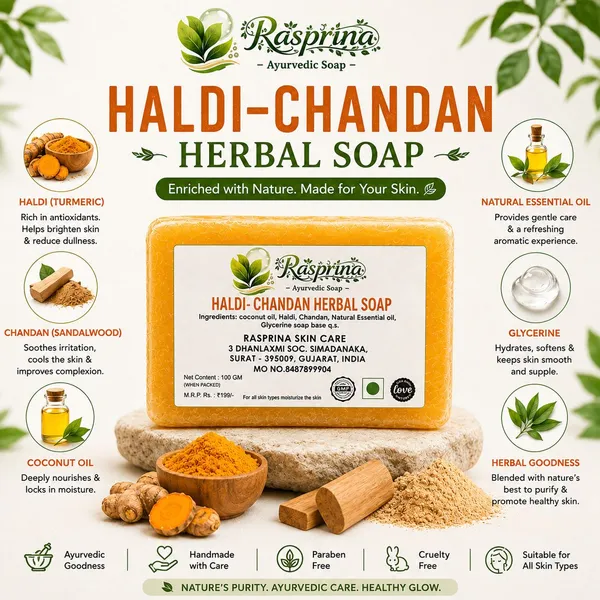 Rasprina_Turmeric_Sandalwood_Herbal_Soap_Pack_Of_3