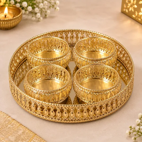 Gold-Tone_Festive_Ornate_Tealight_Holder_Tray_Set