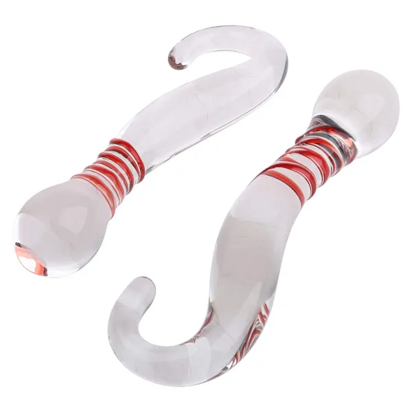 Kaamastra_S_Seahorse_Clear_Glass_Dildo_With_Red_Swirl_Design_8_Inch
