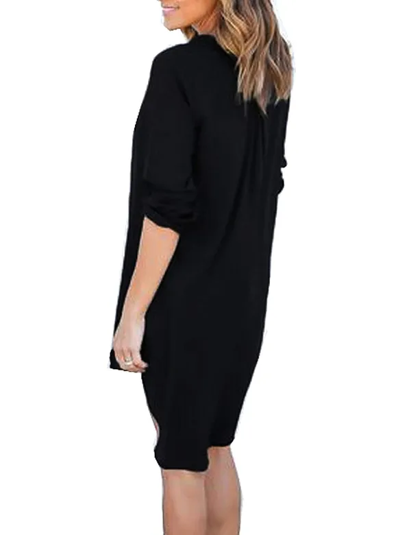 Kaamastra_Long_Sleeved_V_Neck_Casual_Dress_For_Summer