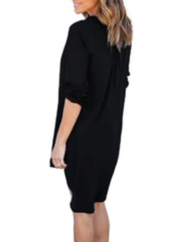 Kaamastra_Long_Sleeved_V_Neck_Casual_Dress_For_Summer