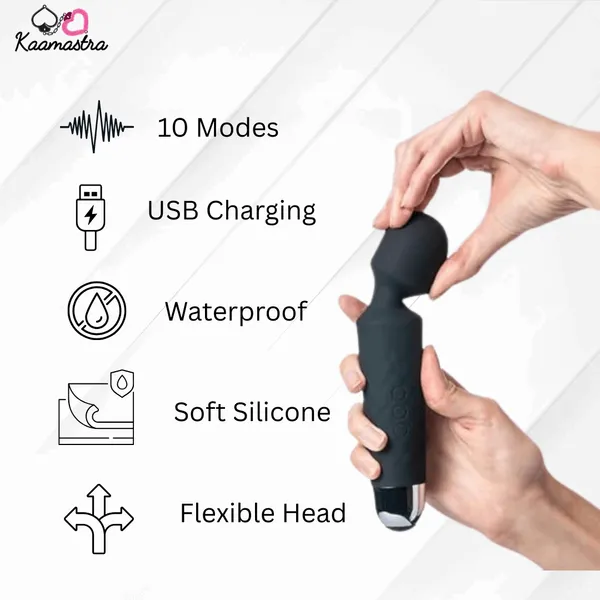 Kaamastra_Black_Wand_Massager_And_Vibrator_For_Women