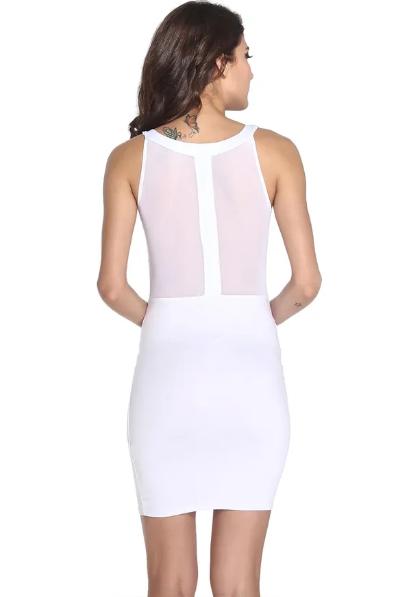 Kaamastra_Sexy_Mesh_Bandage_Illusion_White_Mini_Dress