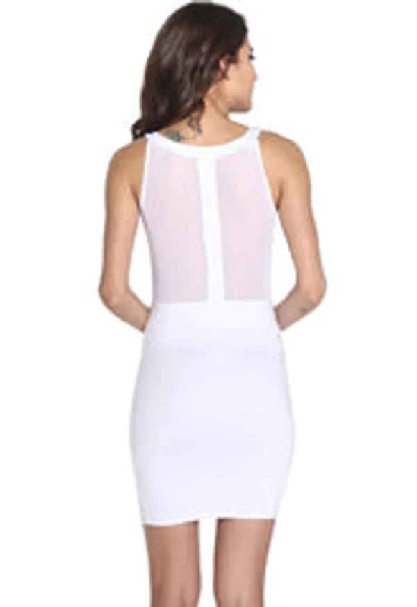 Kaamastra_Sexy_Mesh_Bandage_Illusion_White_Mini_Dress
