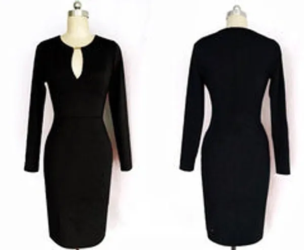 Kaamastra_Front_Keyhole_Midi_Pencil_Dress