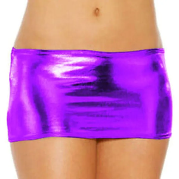 Kaamastra_Women_Wetlook_Latex_Micro_Mini_Skirt_Purple