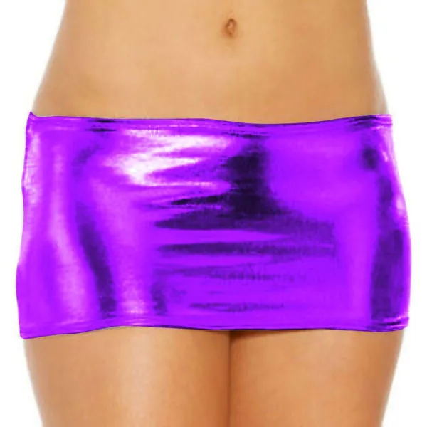 Kaamastra_Women_Wetlook_Latex_Micro_Mini_Skirt_Purple