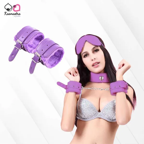 Kaamastra_Leather_And_Fur_Purple_Cuffs