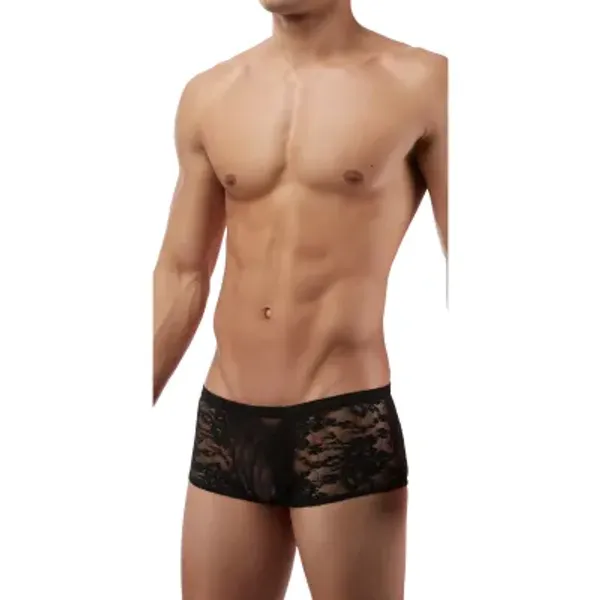 Kaamastra_Black_Floral_Mesh_Men_S_Brief