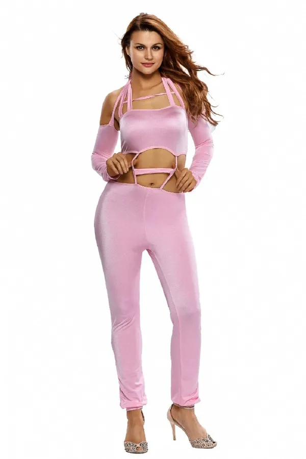 Kaamastra_Purple_Neck_Tie_Cut_Out_Jumpsuit