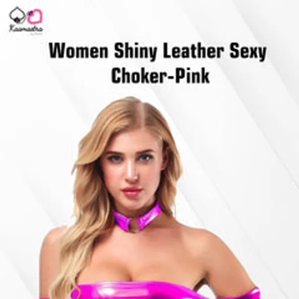 Kaamastra_Women_Shiny_Leather_Sexy_Choker_Pink