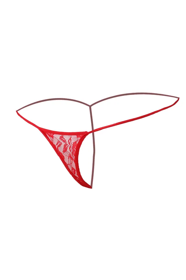 Kaamastra_Sheer_Floral_Thong_Red