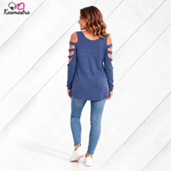 Kaamastra_S_Midnight_Blue_Cold_Shoulder_Tunic_Xl_Cut_Out_Sleeve_Design