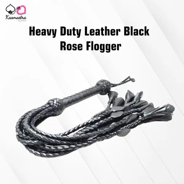 Kaamastra_Heavy_Duty_Leather_Black_Rose_Flogger