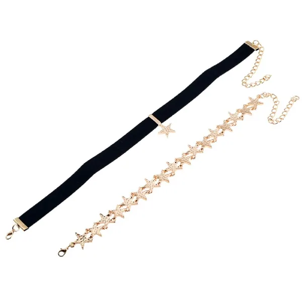 Kaamastra_Double_Layer_Gothic_Choker_Necklace_Jewelry_In_Gold_For_Women