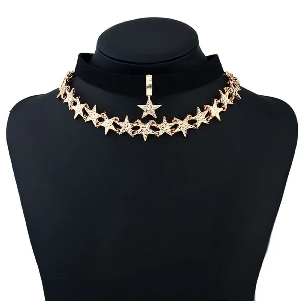Kaamastra_Double_Layer_Gothic_Choker_Necklace_Jewelry_In_Gold_For_Women