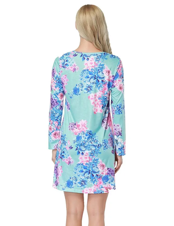 Kaamastra_Floral_Print_Pattern_Mini_Length_Dress