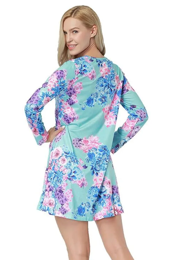 Kaamastra_Floral_Print_Pattern_Mini_Length_Dress