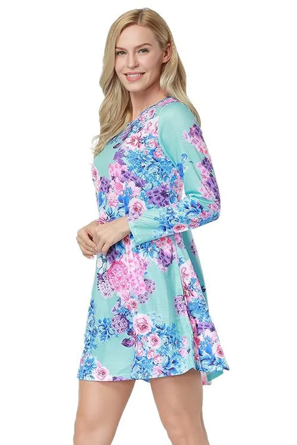 Kaamastra_Floral_Print_Pattern_Mini_Length_Dress