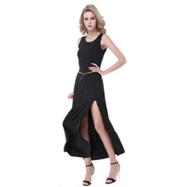 Kaamastra_Sexy_Slit_Sashes_Maxi_Dress