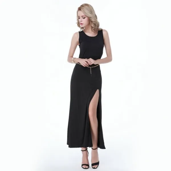 Kaamastra_Sexy_Slit_Sashes_Maxi_Dress