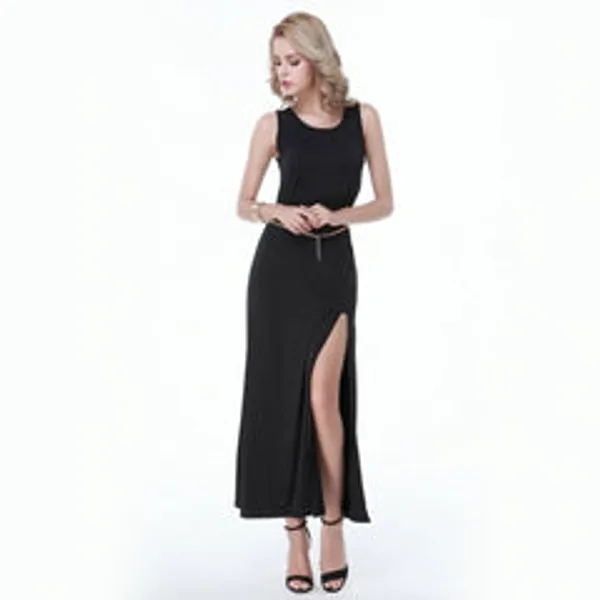 Kaamastra_Sexy_Slit_Sashes_Maxi_Dress