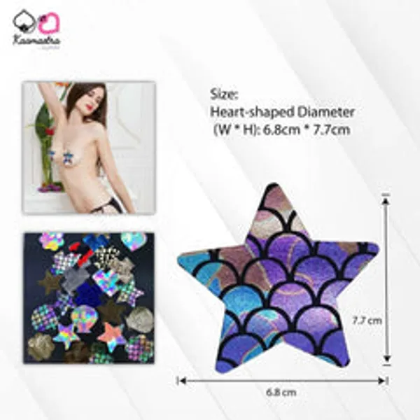 Kaamastra_Multicolor_Fish_Skin_Print_Star_Shape_Nipple_Pasty