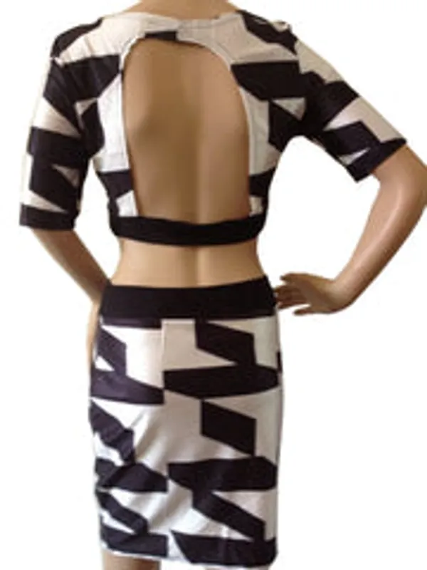Kaamastra_Abstract_Polygons_Bodycon_Printed_Dress