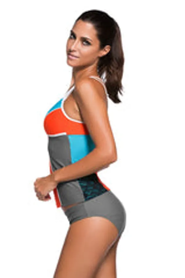 Kaamastra_Lace_Splice_Color_Block_With_Grey_Brief_2pcs_Tankini_Swimsuit