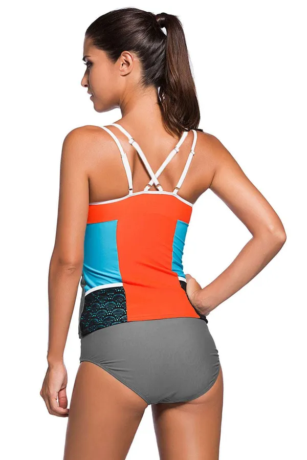 Kaamastra_Lace_Splice_Color_Block_With_Grey_Brief_2pcs_Tankini_Swimsuit