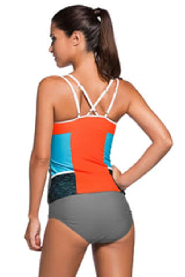 Kaamastra_Lace_Splice_Color_Block_With_Grey_Brief_2pcs_Tankini_Swimsuit